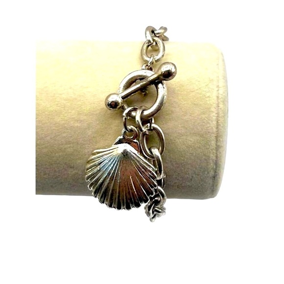 Silver Tone Necklace & Bracelet Set With Shell Charm - Picture 6 of 7